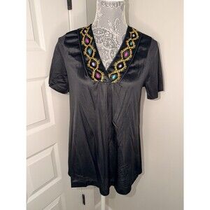 Vassarette Retro Shiny Soft Satin Sleep Top